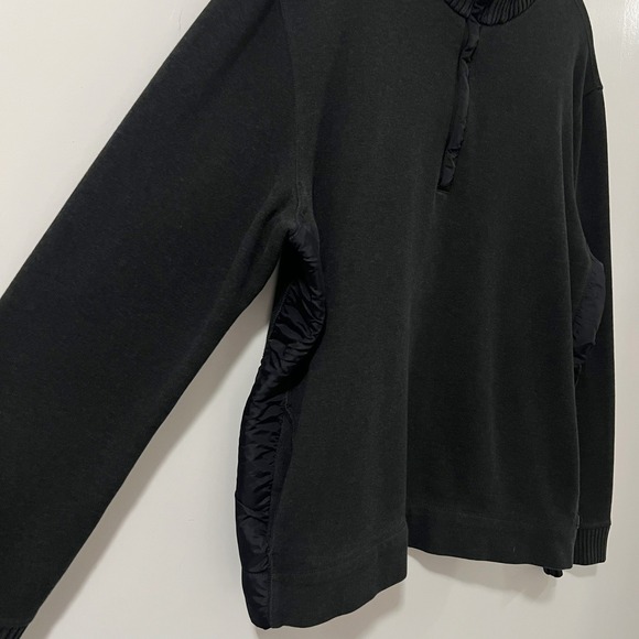Hugo Boss Mens Black Cotton Quarter Zip Pullover Sweater Nylon Side Panels XXL